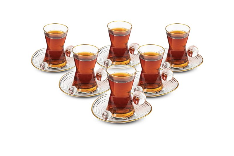 Derin Küre Kulplu Çay Seti