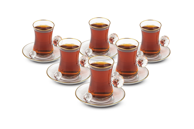 Duru Pırlanta Kulplu Çay Seti